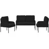 Sofa Sofų komplektai su pagalve 3 pcs Juoda 115 x 56 x 80 cm fanera