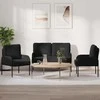 Sofa Sofų komplektai su pagalve 3 pcs Juoda 115 x 56 x 80 cm fanera