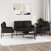 Sofa Sofų komplektai su pagalve 3 pcs Juoda 115 x 56 x 80 cm fanera
