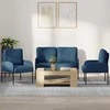 Sofa Sofų komplektai su pagalve 3 pcs Mėlyna 115 x 56 x 80 cm fanera