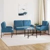 Sofa Sofų komplektai su pagalve 3 pcs Mėlyna 115 x 56 x 80 cm fanera