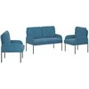 Sofa Sofų komplektai su pagalve 3 pcs Mėlyna 115 x 56 x 80 cm fanera