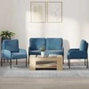 Sofa Sofų komplektai su pagalve 3 pcs Mėlyna 115 x 56 x 80 cm fanera