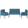 Sofa Sofų komplektai su pagalve 3 pcs Mėlyna 115 x 56 x 80 cm fanera
