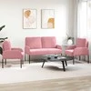 Sofa Sofų komplektai su pagalve 3 pcs Rožinė 115 x 56 x 80 cm fanera