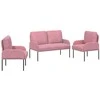 Sofa Sofų komplektai su pagalve 3 pcs Rožinė 115 x 56 x 80 cm fanera