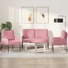 Sofa Sofų komplektai su pagalve 3 pcs Rožinė 115 x 56 x 80 cm fanera