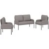 Sofa Sofų komplektai su pagalve 3 pcs Taupe 115 x 56 x 80 cm fanera