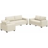 Sofa 3 pcs Smėlio 221 x 80 x 82 cm Lino mišinio audinys
