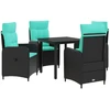 Lauko baldų komplektas Sofa Stalo Rinkinys su pagalve su pagalve 5 pcs