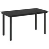 Sofa Stalo Rinkinys su pagalve su pagalve 5 pcs Juoda