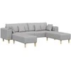 Sofa 3 pcs Debesų pilka 250 x 188 x 76 cm audinys