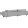 Sofa 3 pcs Debesų pilka 250 x 188 x 76 cm audinys