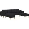 Sofa su pagalve 3 pcs Juoda audinys