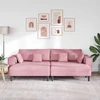 Sofa 3 pcs Rožinė 250 x 188 x 76 cm Aksomas