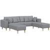 Sofa su pagalve 3 pcs Šviesiai pilka audinys