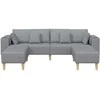 Sofa su pagalve 3 pcs Šviesiai pilka audinys