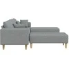 Sofa su pagalve 3 pcs Šviesiai pilka audinys