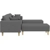 Sofa su pagalve 3 pcs Tamsiai pilka audinys