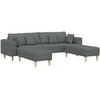 Sofa su pagalve 3 pcs Tamsiai pilka audinys