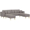Sofa su pagalve 3 pcs Taupe audinys