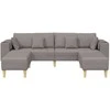 Sofa su pagalve 3 pcs Taupe audinys