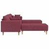 Sofa su pagalve 3 pcs Vyno raudona audinys