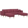 Sofa su pagalve 3 pcs Vyno raudona audinys
