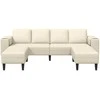 Sofa Kreminė 250 x 188 x 76 cm Kordūrinis audinys