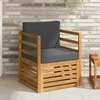 Lauko sofa Tvirta akacijos mediena ir poliesteris Natūrali