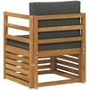 Lauko sofa Tvirta akacijos mediena ir poliesteris Natūrali