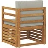 Lauko sofa Tvirta akacijos mediena ir poliesteris Natūrali