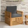 Lauko sofa Tvirta akacijos mediena ir poliesteris Natūrali