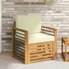 Lauko sofa Tvirta akacijos mediena ir poliesteris Natūrali