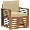 Lauko sofa Tvirta akacijos mediena ir poliesteris Natūrali