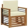 Lauko sofa Tvirta akacijos mediena ir poliesteris Natūrali