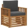 Lauko sofa Tvirta akacijos mediena ir poliesteris Natūrali