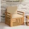 Lauko sofa Tvirta akacijos mediena ir poliesteris Natūrali