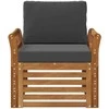 Lauko sofa Tvirta akacijos mediena ir poliesteris Natūrali