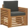 Lauko sofa Tvirta akacijos mediena ir poliesteris Natūrali
