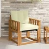 Lauko sofa Kietos akacijos mediena Natūralus ir grietinėlė