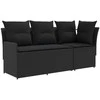 Sofa su porankiais su kampine sofa 2 Vienetas Juoda PE ratanas