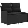 Sofa su porankiais su kampine sofa 2 Vienetas Juoda PE ratanas