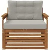 Lauko sofa Tvirta akacijos mediena ir poliesteris