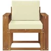 Lauko sofa Tvirta akacijos mediena ir poliesteris Natūrali
