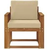 Lauko sofa Tvirta akacijos mediena ir poliesteris Natūrali