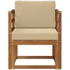 Lauko sofa Tvirta akacijos mediena ir poliesteris Natūrali