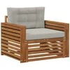 Lauko sofa Tvirta akacijos mediena ir poliesteris