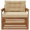 Lauko sofa Tvirta akacijos mediena ir poliesteris