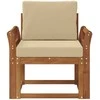 Lauko sofa Tvirta akacijos mediena ir poliesteris Natūrali